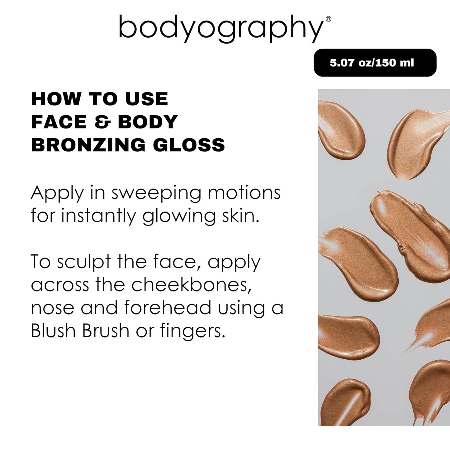Bodyography Bronzing Gloss for Women - Hydrating Glow with Jojoba Oil & Hyaluronic Acid | 1.69 oz, Vegan Shimmer Finish