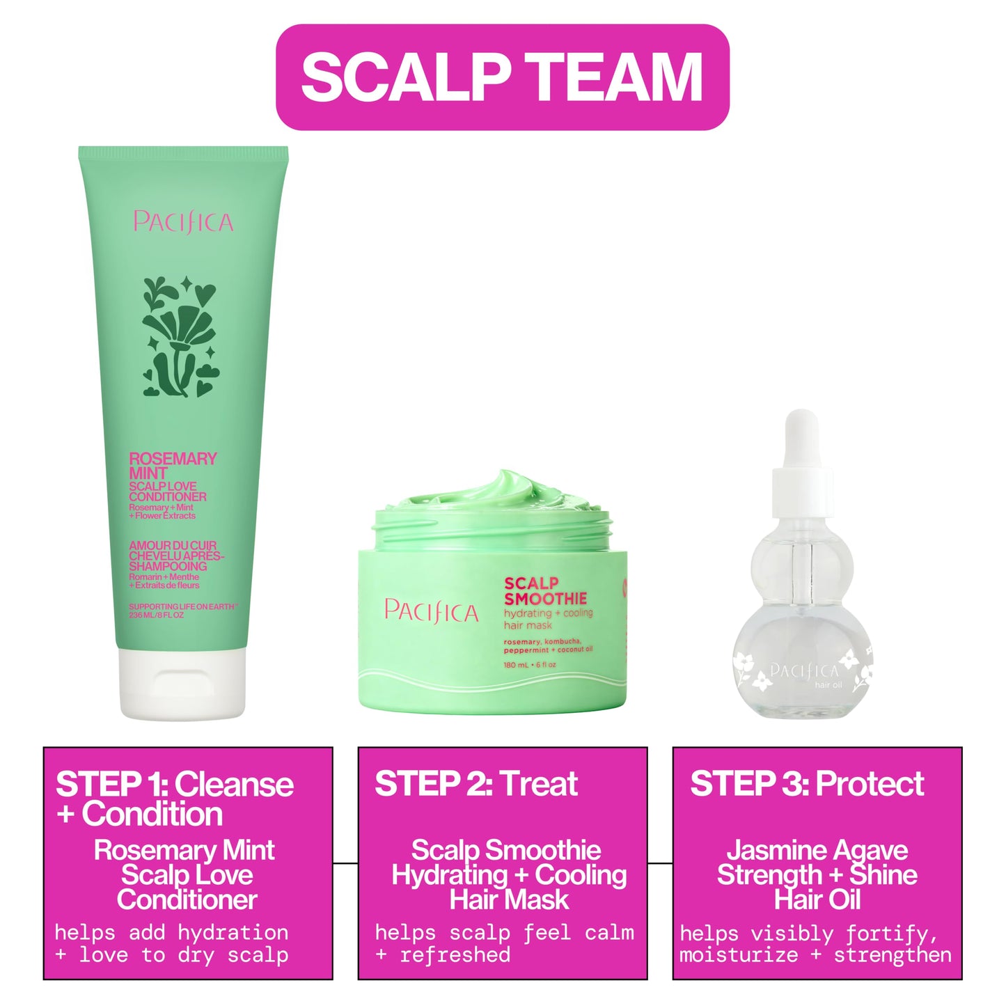Pacifica Scalp Smoothie Hydrating Scalp Treatment & Leave-On Hair Mask, Cooling Relief for Dry, Flaky, Itchy Scalp & Thinning Hair, Vegan & Cruelty-Free, 6 fl oz