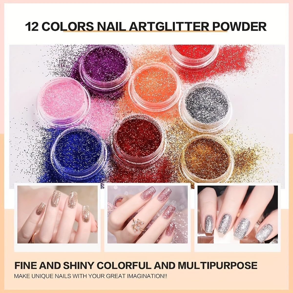 Morovan Monomer Acrylic Nail Liquid with Powder Kit Glitter Acrylic Powders Set for Nail Art Decoration Extension DIY at Home