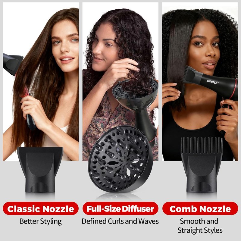 Ionic Hair Blow Dryer Kit - 13-Piece Professional Set | Lightweight, Low Noise, 1800W for Men & Women