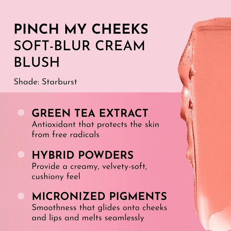 LAWLESS Pinch My Cheeks Cream Blush - Starburst | Weightless, Buildable Color for Lips & Cheeks - 0.18 oz