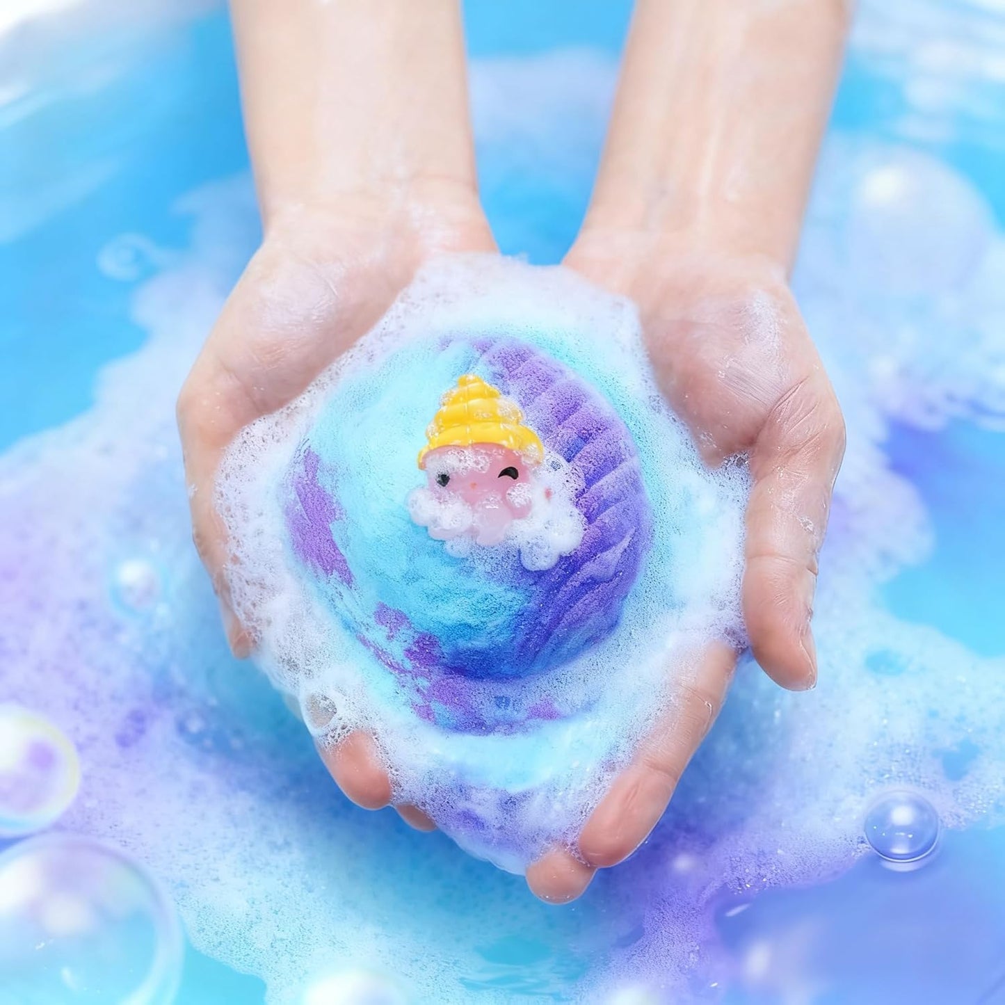 Ocean Bath Bombs for Kids - 12 Pack with Surprise Sea Animal Toys | Handmade Bubble Bath Fizzies for Boys & Girls