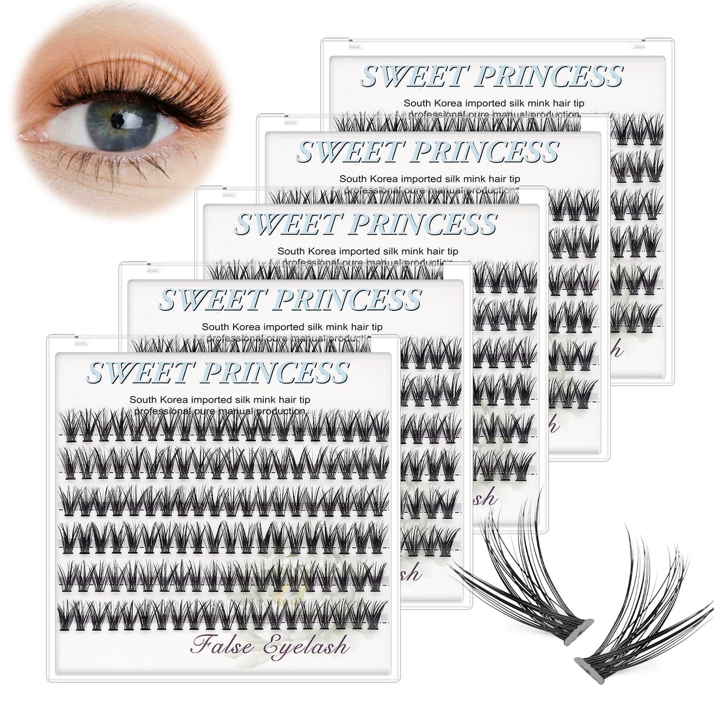 Bodemrincer 20 Root Thickness 0.07mm C Curl 8-10-12-14-16mm MIX 7D/10/12/20/30/40/50/60D 3D Individual Eyelashes Extension Soft Black Fake False Eye Lashes Tools (5 PACKS-14MM)