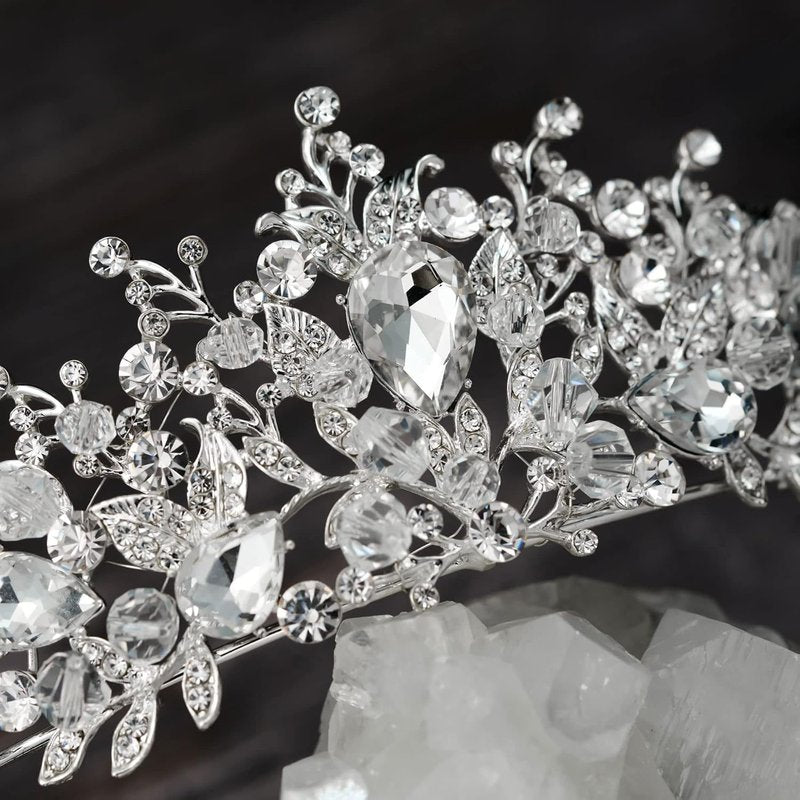 Jeweled Wedding Tiara - Metal Princess Crown for Brides | Perfect for Quinceanera, Pageant & Prom