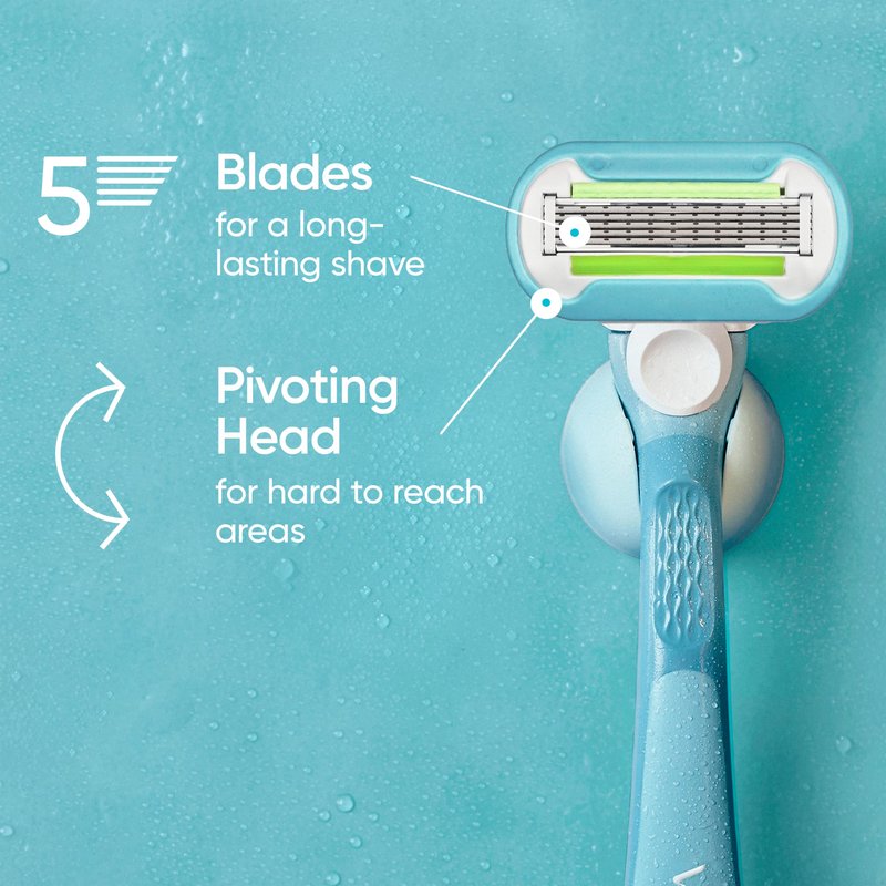Gillette Venus Extra Smooth Women’s Razor Blades, 5-Bladed Razor Refills, 8 Count