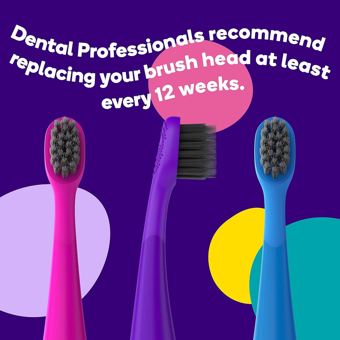 Genuine BURST Kids Electric Toothbrush Replacement Heads - Ultra Soft Bristles | Blue | 3-Pack for 9 Months Supply