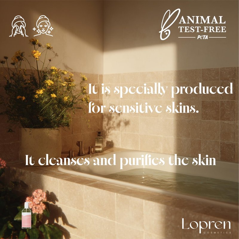 Lopren Facial Cleansing Gel for Sensitive Skin, Chamomile & Aloe-Based Hydrating Face Wash, Gentle Non-Irritating Cleanser with Plant Proteins, Fragrance-Free, 13.5 Fl Oz