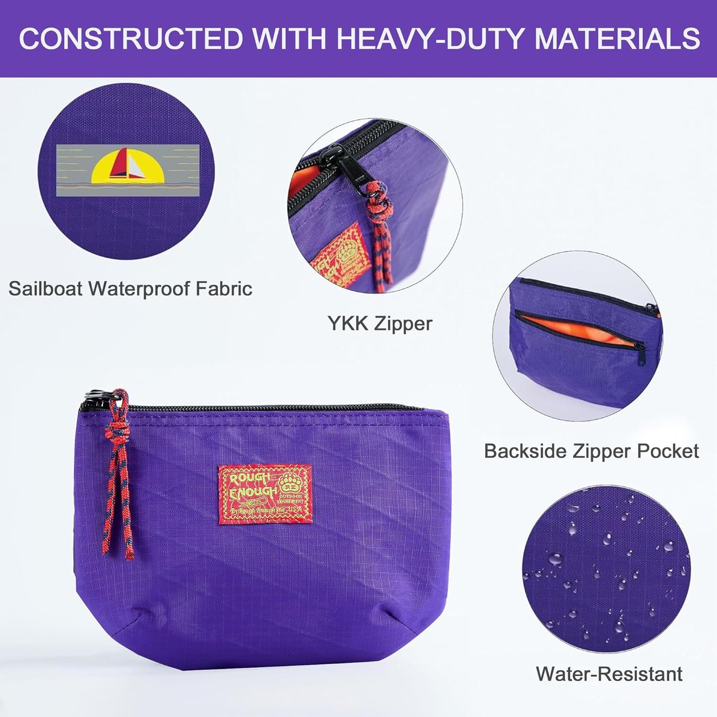 Small Travel Cosmetic Bag - Cute Compact Makeup Pouch with Leak-Resistant Design | Purple