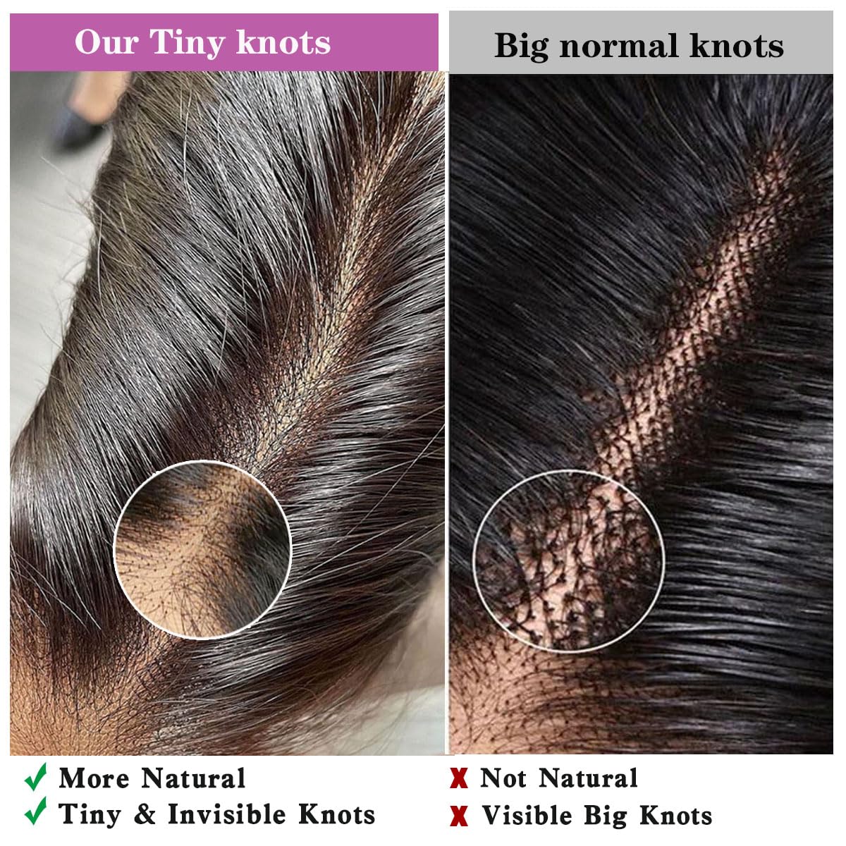 Mnador 2x6 SKINLIKE Real HD Lace Closure Deep Parting Straight Human Hair 0.095mm Ultra-thin hd lace Closure Tiny knots Brazilian Virgin Human Hair Closure pre plucked with Natural Hairline, 14inch