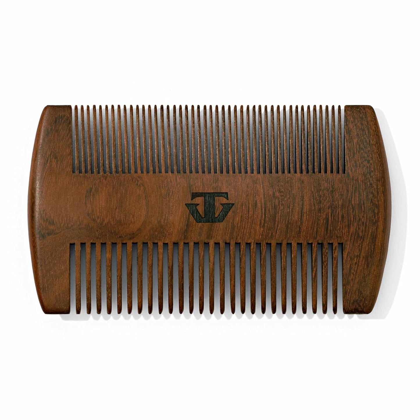 Sandalwood Beard Comb for Men - Premium Wooden Grooming Tool with Mother of Pearl Inlay | Perfect for Beard & Mustache Care