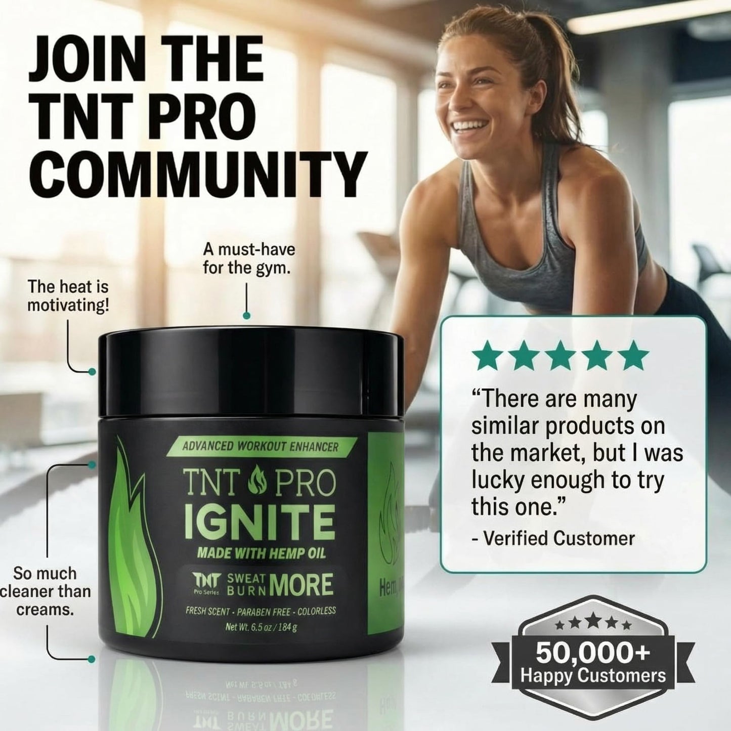 TNT Pro Ignite Sweat Cream – Pre-Workout Hot Gel for Firming & Tightening