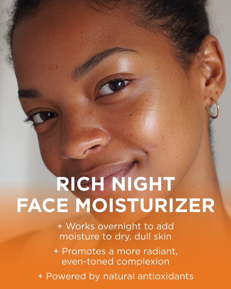 Andalou Naturals Purple Carrot + Vitamin C Luminous Skin Night Cream - Hydrating Face Moisturizer - With Fruit Stem Cell Complex for Radiant Skin - 1.7 fl oz