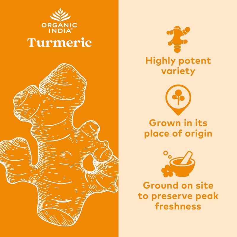 ORGANIC INDIA Turmeric Curcumin Herbal Supplement - Joint Mobility & Immune Support, Healthy Inflammatory Response, Whole Root Supplement, Trikatu, USDA Certified Organic, Non-GMO - 180 Capsules
