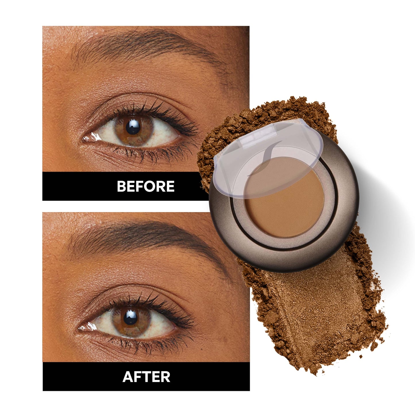 SORMÉ Smudge Proof Long Lasting Eye brow Powder for Women - Always Perfect Brows with Brush and 3 Shaping Eyebrow Stencils (Fine, Medium, Full) - Finest Color Pigment Eyebrow Filler - Medium Brown