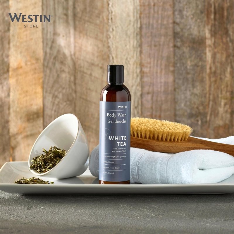 White Tea Lotion & Body Wash Set - Luxurious Hotel Bath Essentials | 8 oz Bottles Each