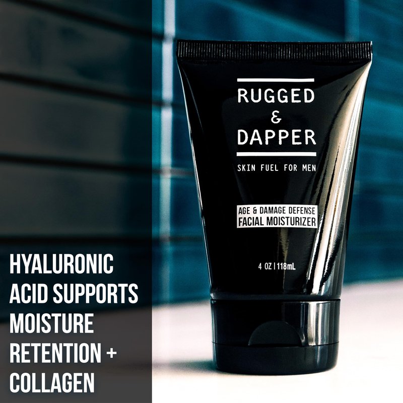 RUGGED & DAPPER - Age Defense Face Moisturizer for Men | 4oz | Hydrating Mens Face Lotion | Unscented Formula