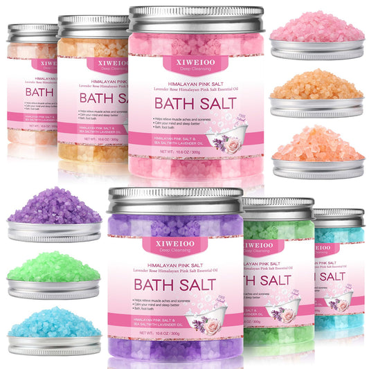 XIWEIOO 6 Pack Bath Salt KIT for Soaking Himalayan Pink Salt Lavender