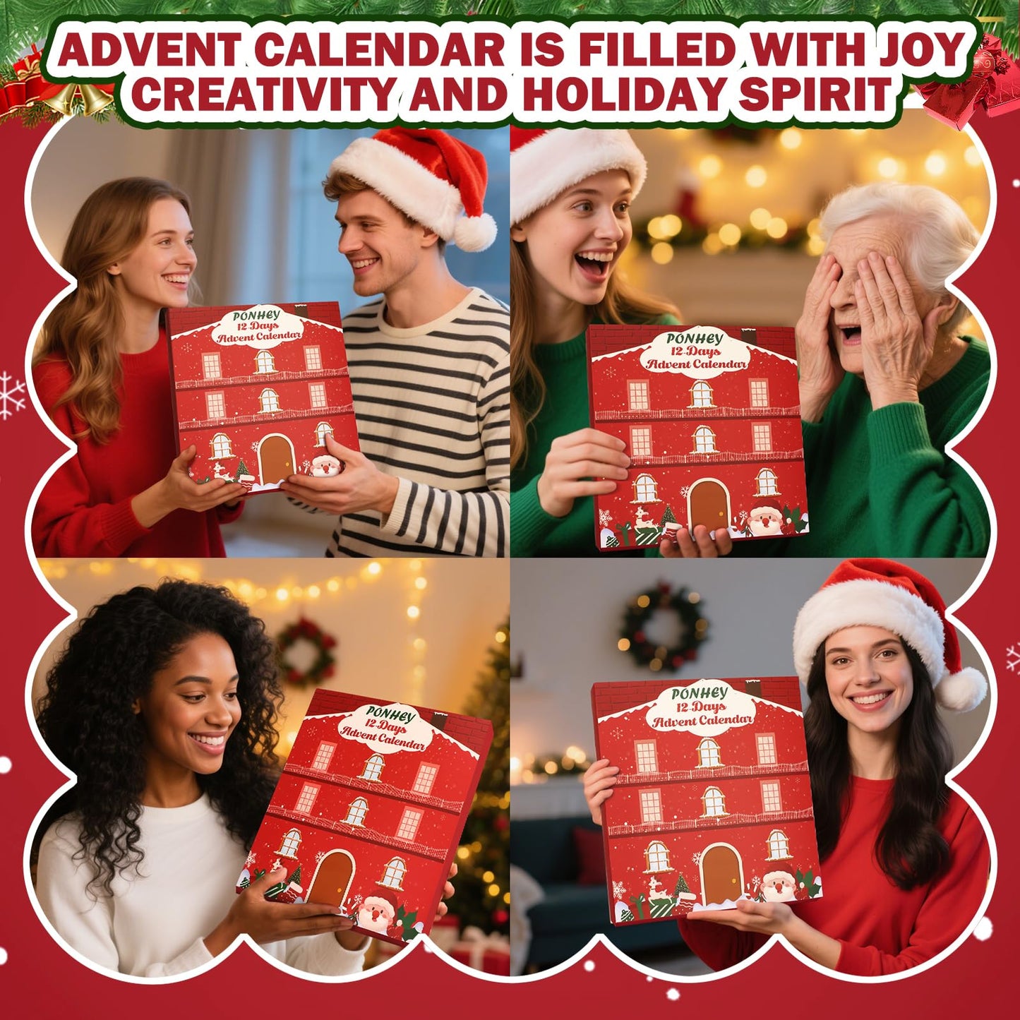 Ponhey Makeup Advent Calendar 2025,12 Days Christams Advent Beauty Calendar,Countdown Calendar For Girls Teens Women Adult,Xmas Holiday Beauty & Cosmetic Surprise Gift