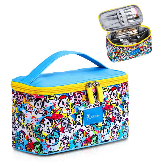 Tokidoki Official Unicorno Makeup Bag Cute Cosmetic Bag Large Capacity Travel Makeup Case Portable Organizer Toiletry Bag for Women Traveling with Handle (Pink)