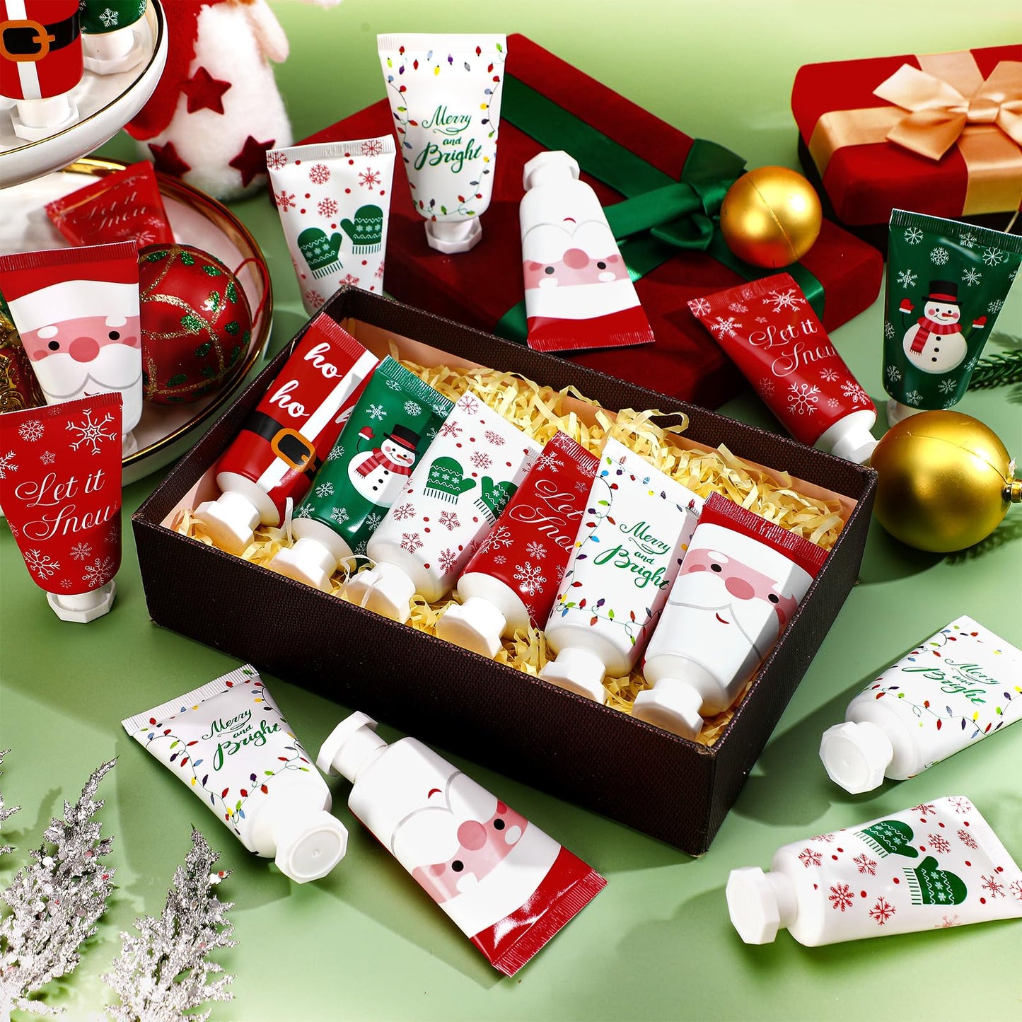 48 Pieces Secret Santa Gift Set: Mini Christmas Hand Cream Travel Size Lotion Bulk Holiday Stocking Stuffers Appreciation Gifts for Women Employee Coworker Staff 30ml 6 Natural Plant Fragrance