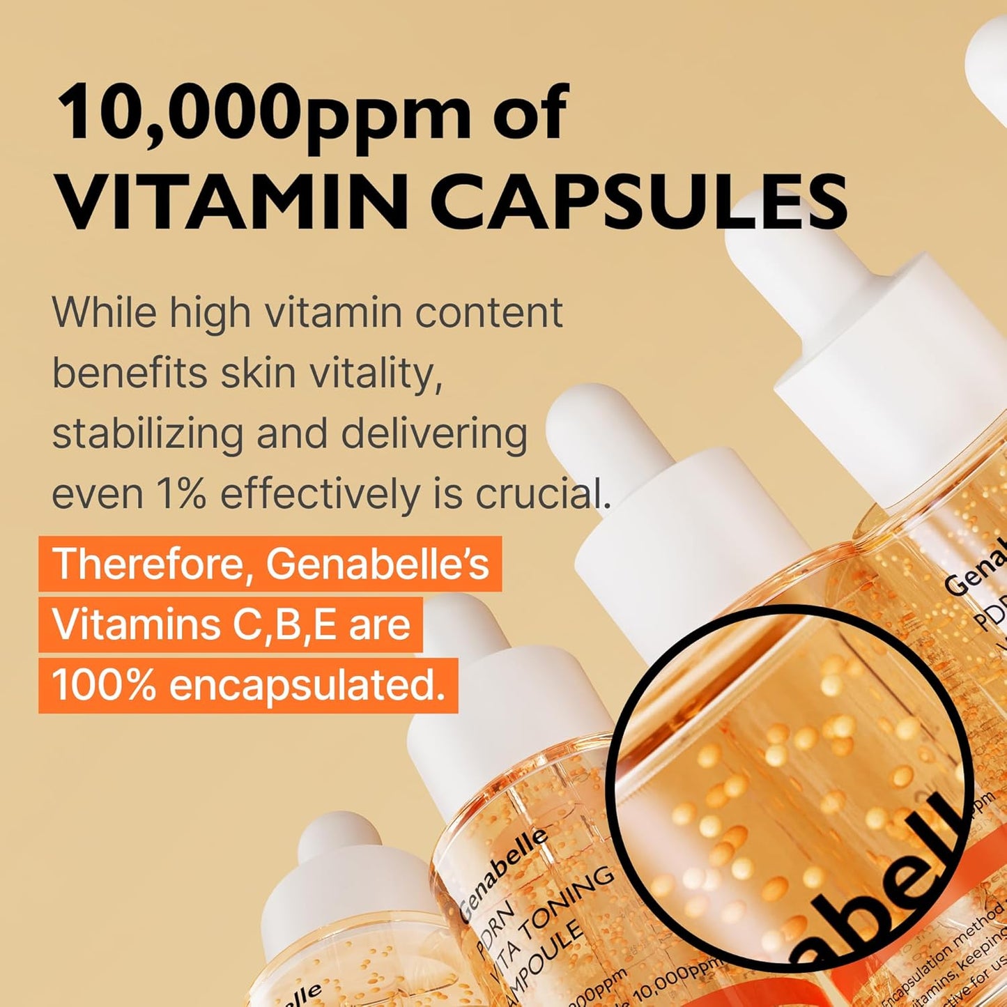 Genabelle PDRN Vita Toning Ampoule - Lightweight Serum for Glass Skin & Blemishes | 1.01 fl oz