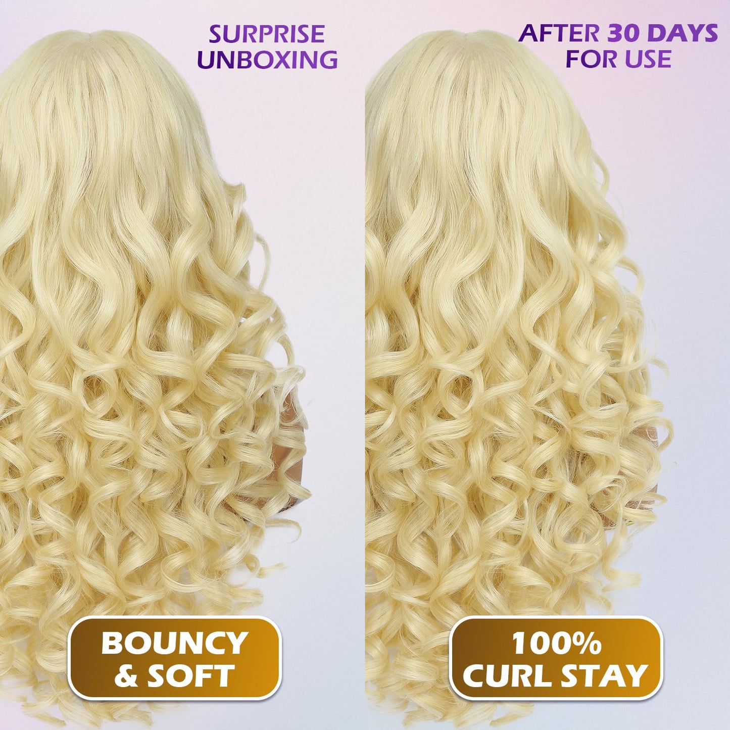 Felek Synthetic 13x6 Lace Front Wig Loose Curly 24 Inch Blonde #613
