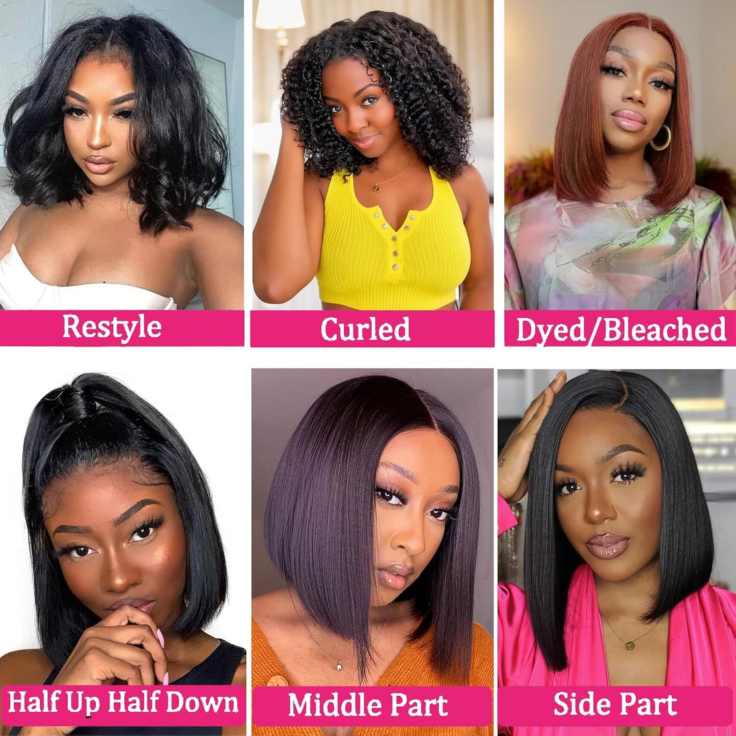 13x4 Lace Front Wig - Indian Remy Straight Bob, Pre-Plucked, Natural Color | 10 Inch