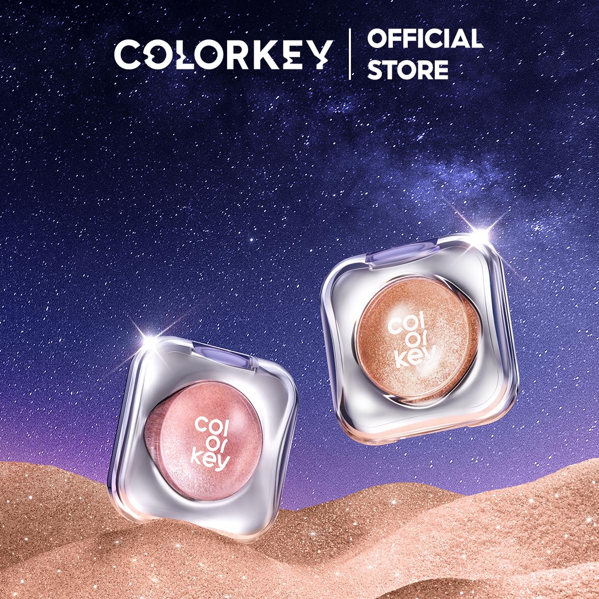 COLORKEY Stardust Diamond Mono Eyeshadow, High-Pigment Single Eye Shadow with Diamond Sparkle, Long-Lasting, Waterproof, Smudge-Proof, Multi-Dimensional Shine, Enhances Eye Contour (S03)