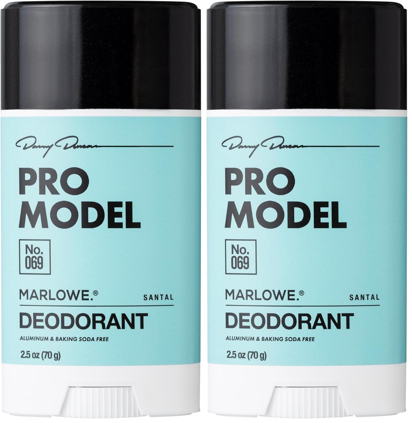 Marlowe. No. 069 Pro Model Deodorant Stick - Aluminum-Free, Santal Scent | 2.5 oz (Pack of 2)