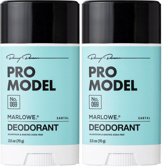Marlowe. No. 069 Pro Model Deodorant Stick - Aluminum-Free, Santal Scent | 2.5 oz (Pack of 2)