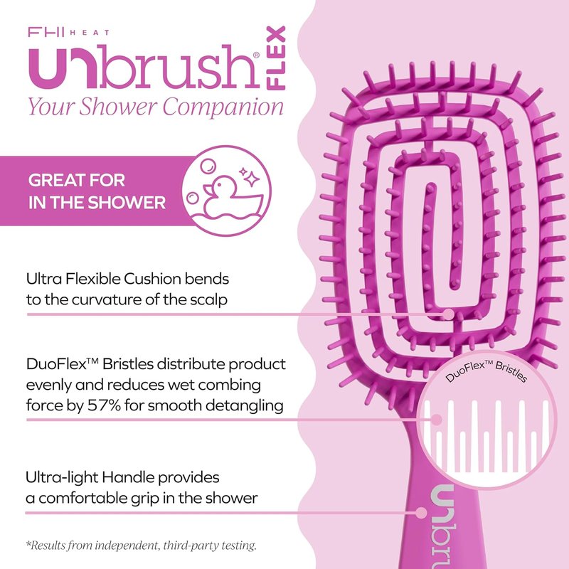 FHI Heat Detangling Brush - Ultra-Flexible Pain-Free Hair Brush with DuoFlex Anti-Static Bristles | Ideal for Tangles & Scalp Massage