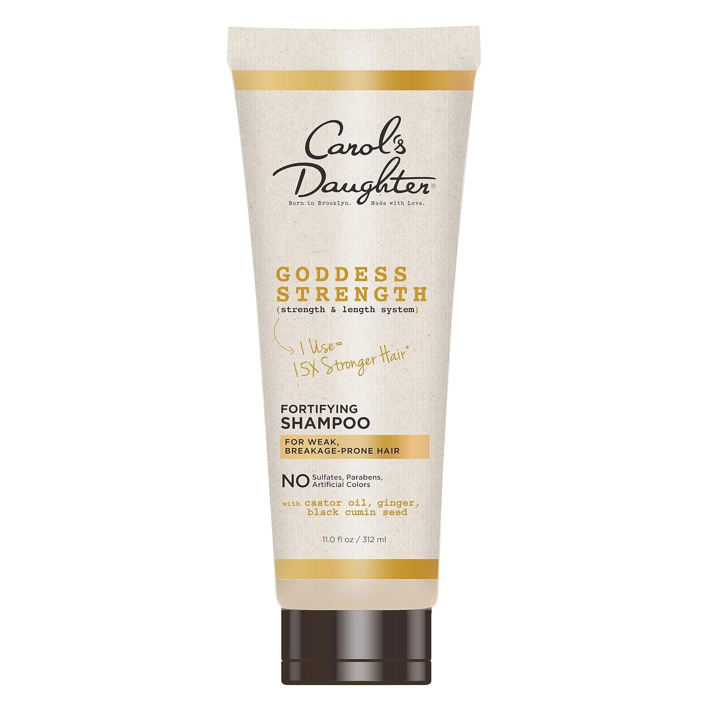 Goddess Strength Fortifying Shampoo - Sulfate-Free Castor Oil Formula for Wavy, Curly & Coily Hair | 11 Fl Oz