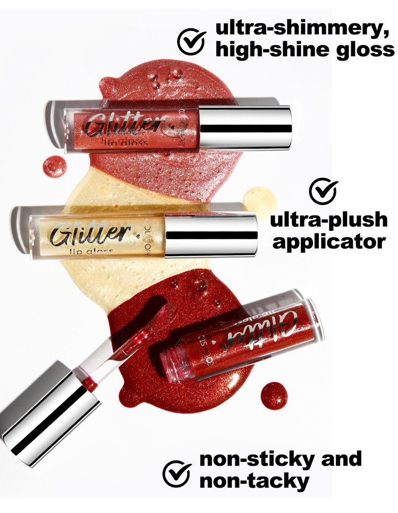 Erinde Glitter Shimmer Lip Gloss, Hydrating High-Shine Glimmer Finish & Sheer Wash Of Color Lip Oil, Non-Sticky, Moisturizing Lip Makeup, Bling Sparkle Lip Gloss Lipstick, Vegan & Cruelty-Free, 04
