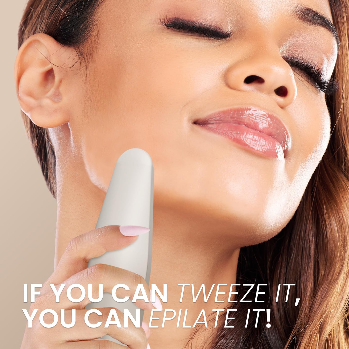 Epilady Esthetic Pearl Cordless Facial Epilator for Women, Compact Face Hair Removal Device, Precision Coil Tweezer System, Battery Powered, Includes Cleaning Brush, Trimming Guide, and Travel Pouch