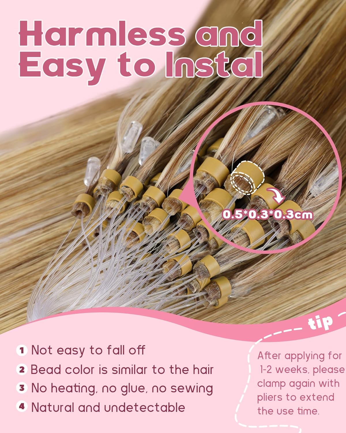 Microlink Hair Extensions - 20 Inch Human Hair, Chocolate Brown to Caramel Blonde | Invisible Straight, 30g