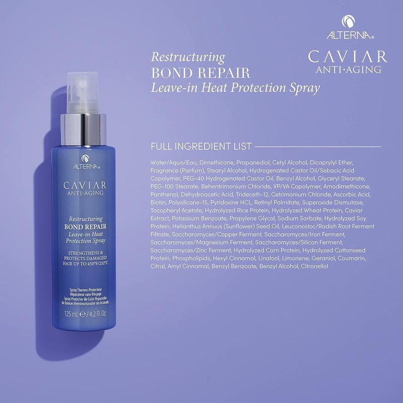 Alterna Haircare CAVIAR Anti-Aging Leave-In Heat Protection Spray - Strengthens & Repairs Damaged Hair | 4.2 Fl Oz