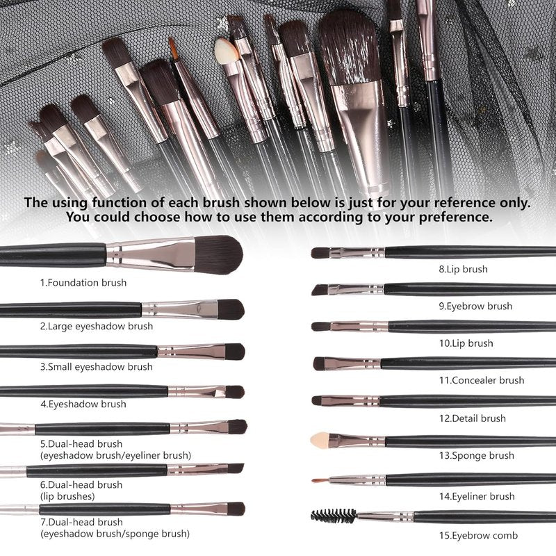 UCANBE Baked Eyeshadow Palette - 16 Color Natural Nude Matte & Shimmer | Includes 15PCS Brushes, High Pigment, Waterproof