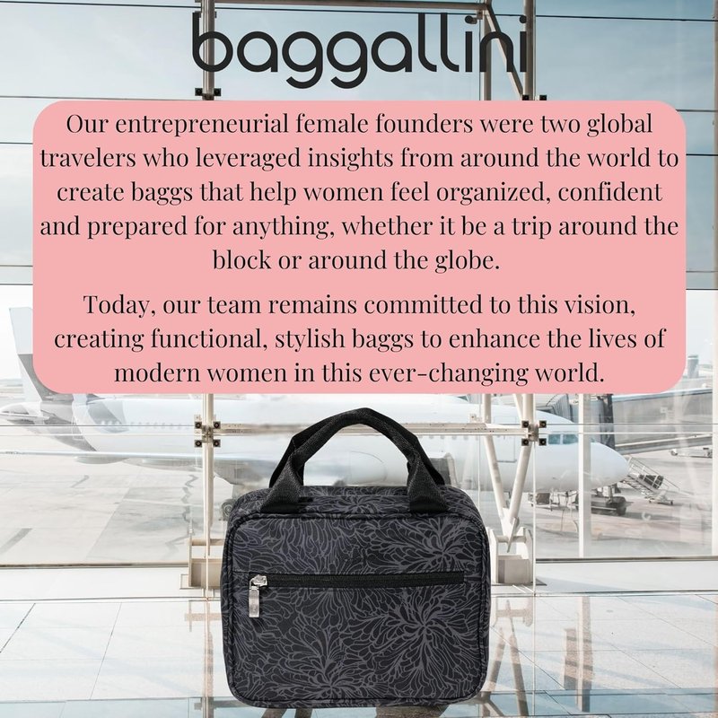 Baggallini Hanging Travel Toiletry Kit - Compact Organizer for Toiletries | Lightweight & Durable