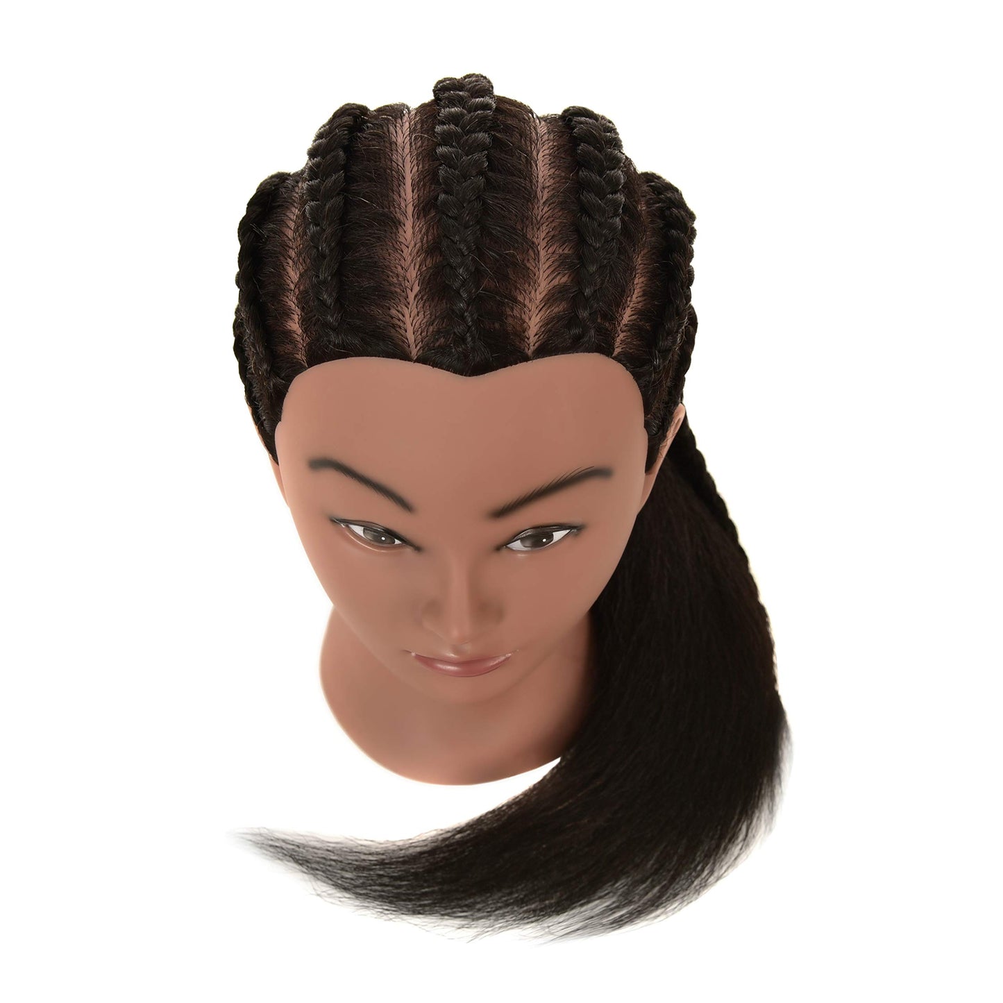 RIHANNAHAIR Kinky Curly Mannequin Head 100% Real Human Hair Manikin Doll Style Head with Stand for African American Practice Braiding Styling Updos Cosmetology Barber Training