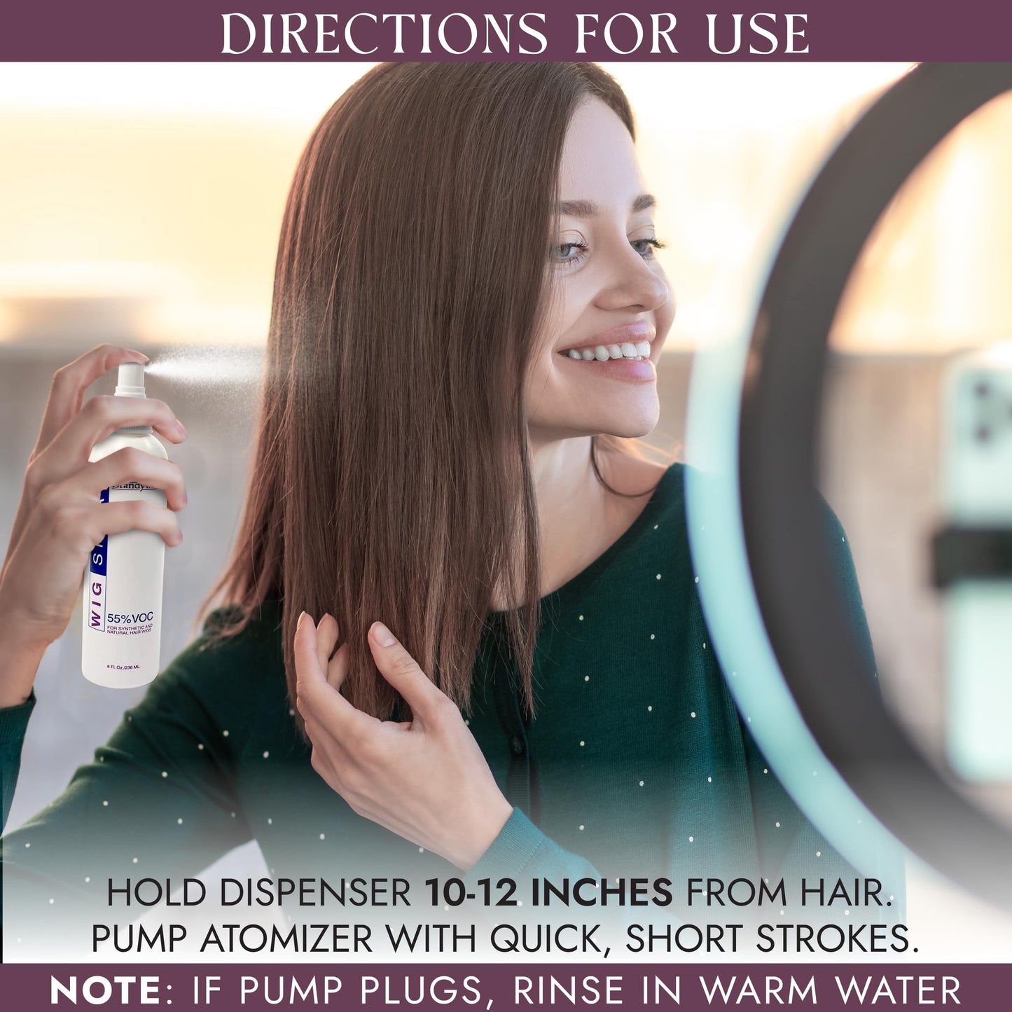 Brandywine Non-Aerosol Wig Spray for Synthetic & Natural Hair Wigs, 3 Pack