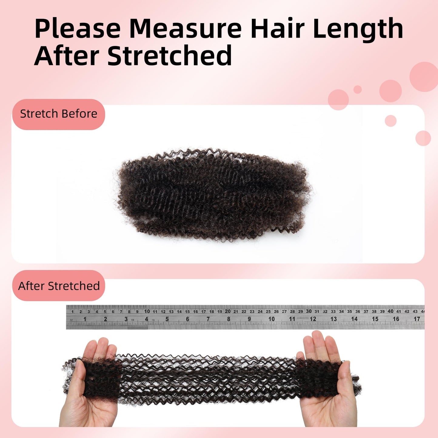 Stancia Afro Kinkys Bulk Human Hair, 14’’ Human Braiding Hair, 100% Human Hair Bundles for Dreadlocks Extensions Repair Locs, Twist Braiding (50g/pack)