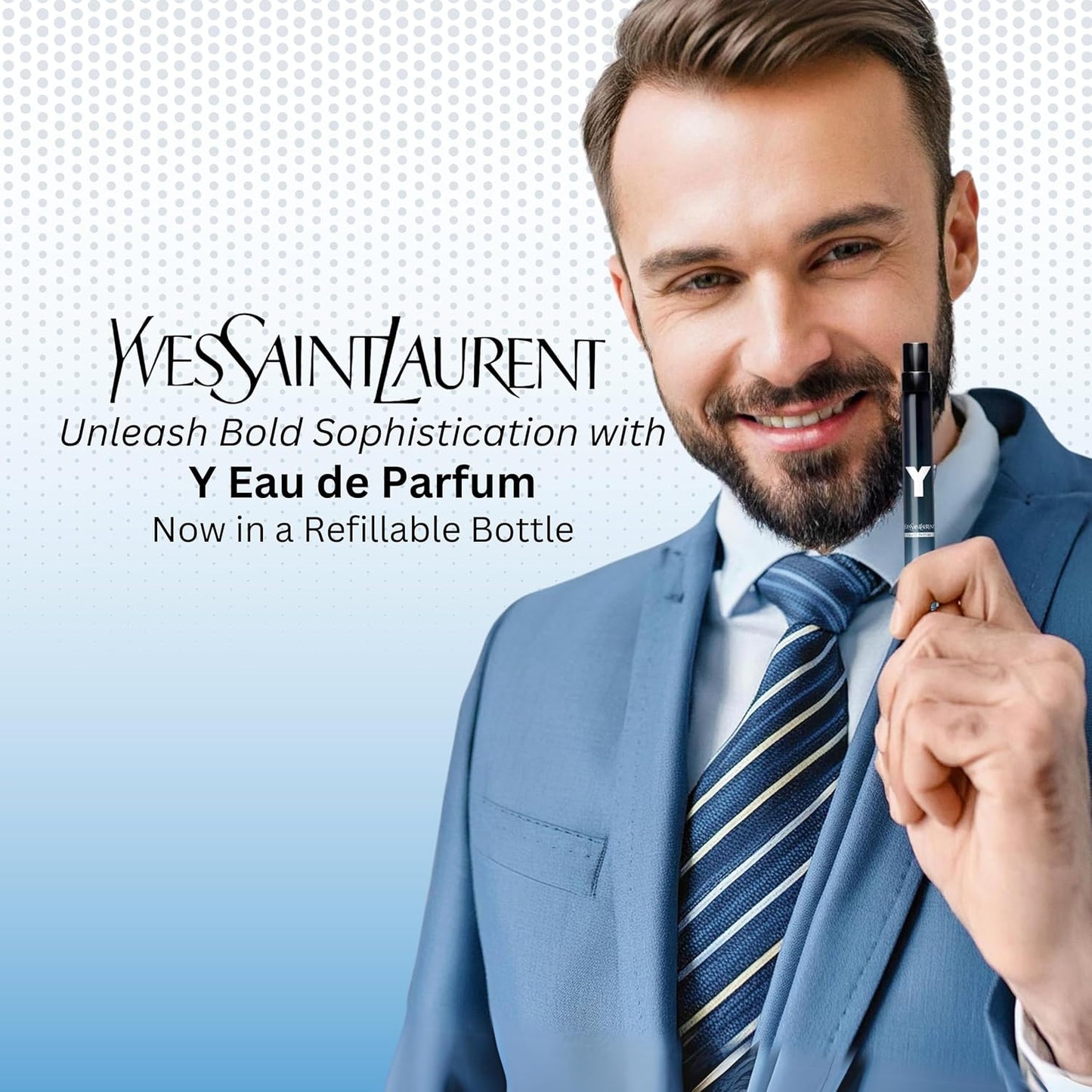Yves Saint Laurent Y Eau de Parfum Travel Spray - 0.33 oz Refillable Fragrance for Men