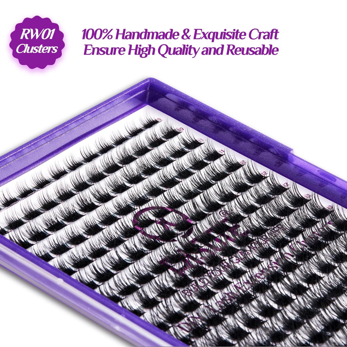 Lash Clusters DIY Eyelash Extension: Mega Volume C D Curl Individual Lashes 192PCS - Eyelash Clusters Extensions Wispy Natural Look False Lashes Cluster Fake DIY at Home 9-16mm RW01 by Risute
