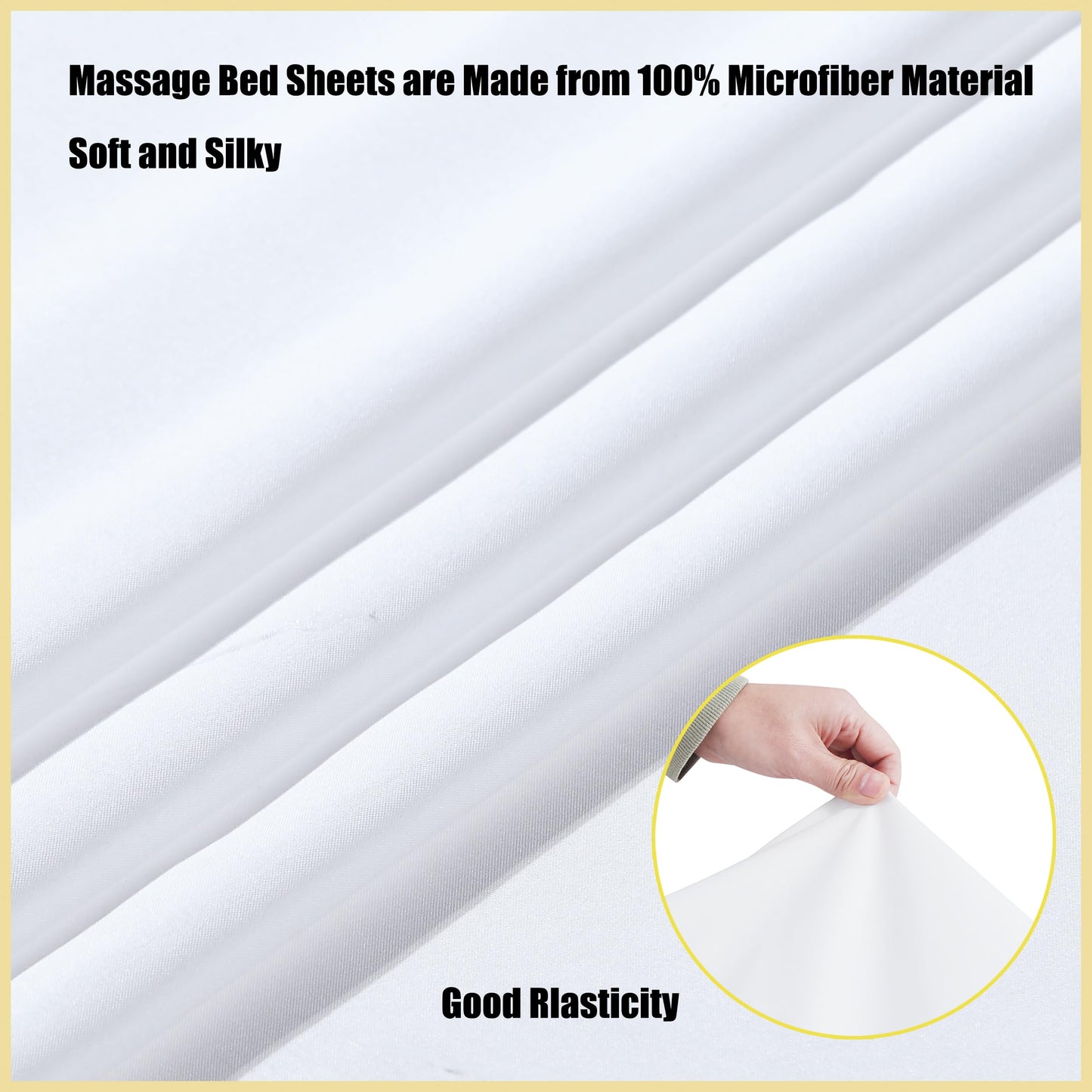 2 Sets Microfiber Massage Table Sheet Set 3-Piece, Soft Wrinkle-Free Bed Cover, Includes Fitted Sheet, Flat Sheet, and Face Cradle Cover for Spa, Salon, Tattoo (White)