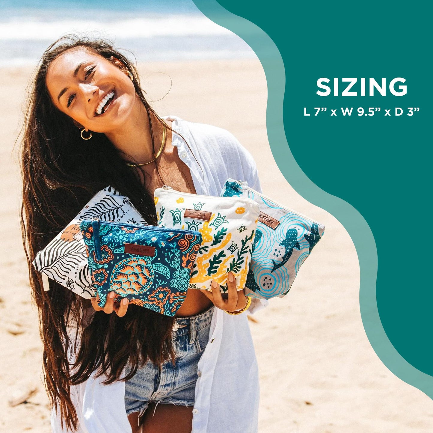 Sand Cloud Zipper Pouch - Durable & Stylish Canvas Pouch for Travel &Work