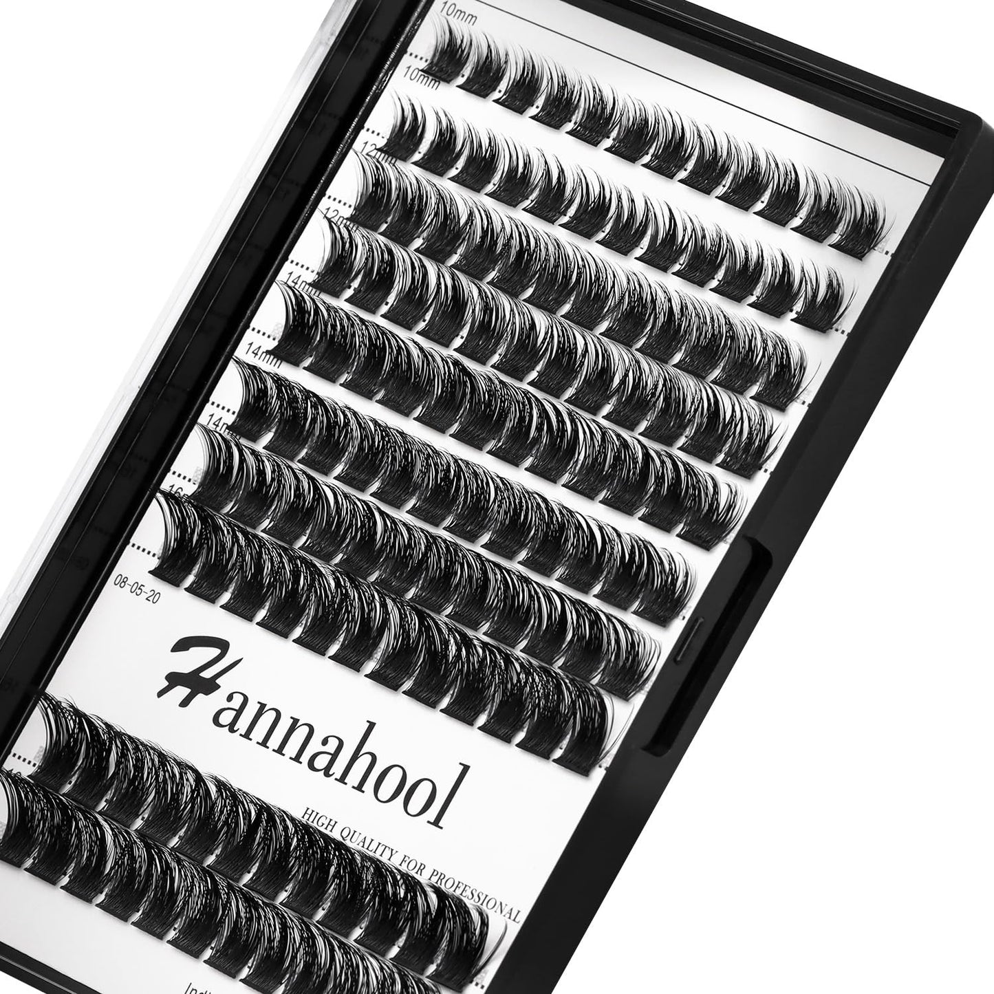 Large Tray D Curl Thickness 0.07mm Mixed 8-10-12-14mm/10-12-14-16mm/12-14-16mm /14-16mm/10-12-14mm Wide Stem Individual Cluster False Eyelashes Dramatic Eye Lashes Extensions (mixed 10-12-14-16mm)