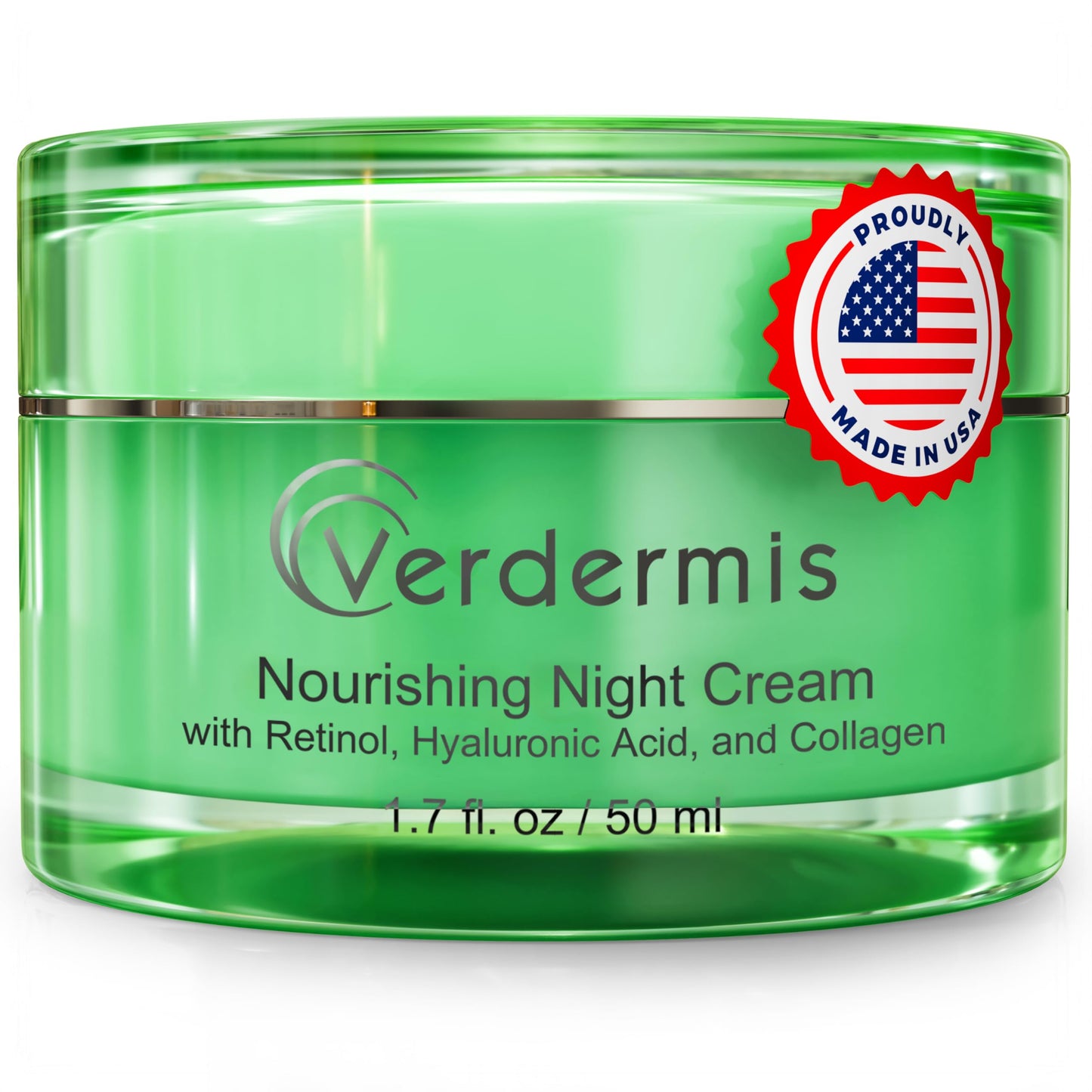 VERDERMIS Instant Face Lift Cream – Hyaluronic Acid Moisturizer with Retinol & Collagen, Night Face Cream for Hydration, Firming & Overnight Skin Renewal, Made in USA