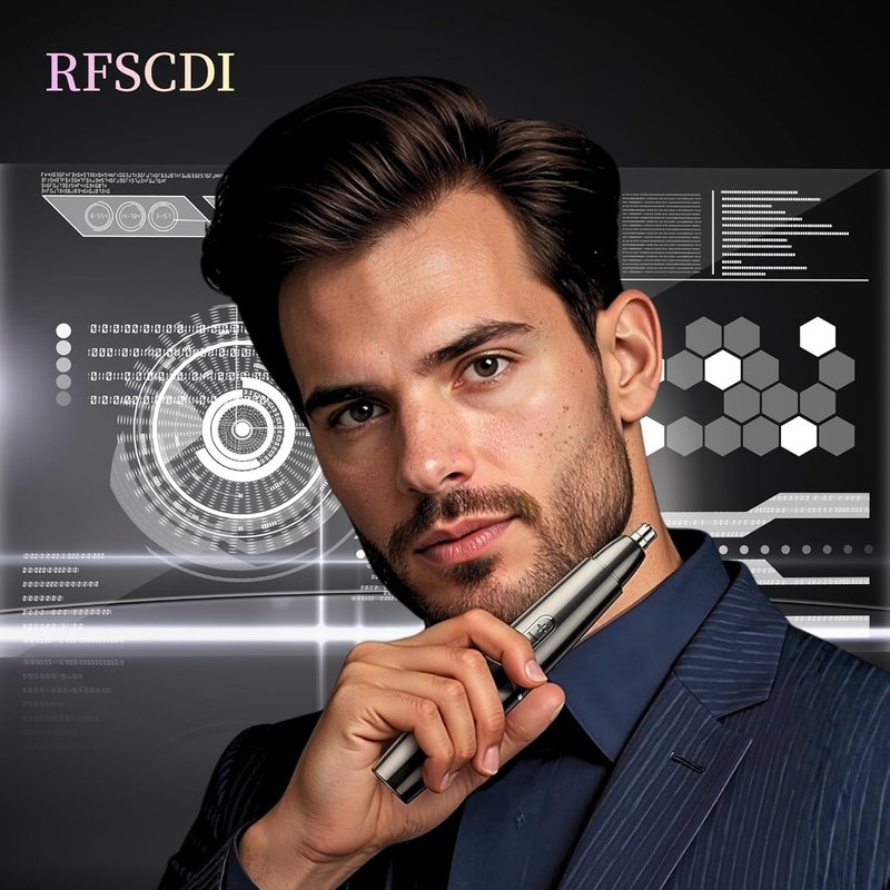 5-in-1 Nose Hair Trimmer for Men - USB-C Rechargeable Electric Grooming Kit | Painless Eyebrow & Facial Trimmer, IPX7 Waterproof, LED Display