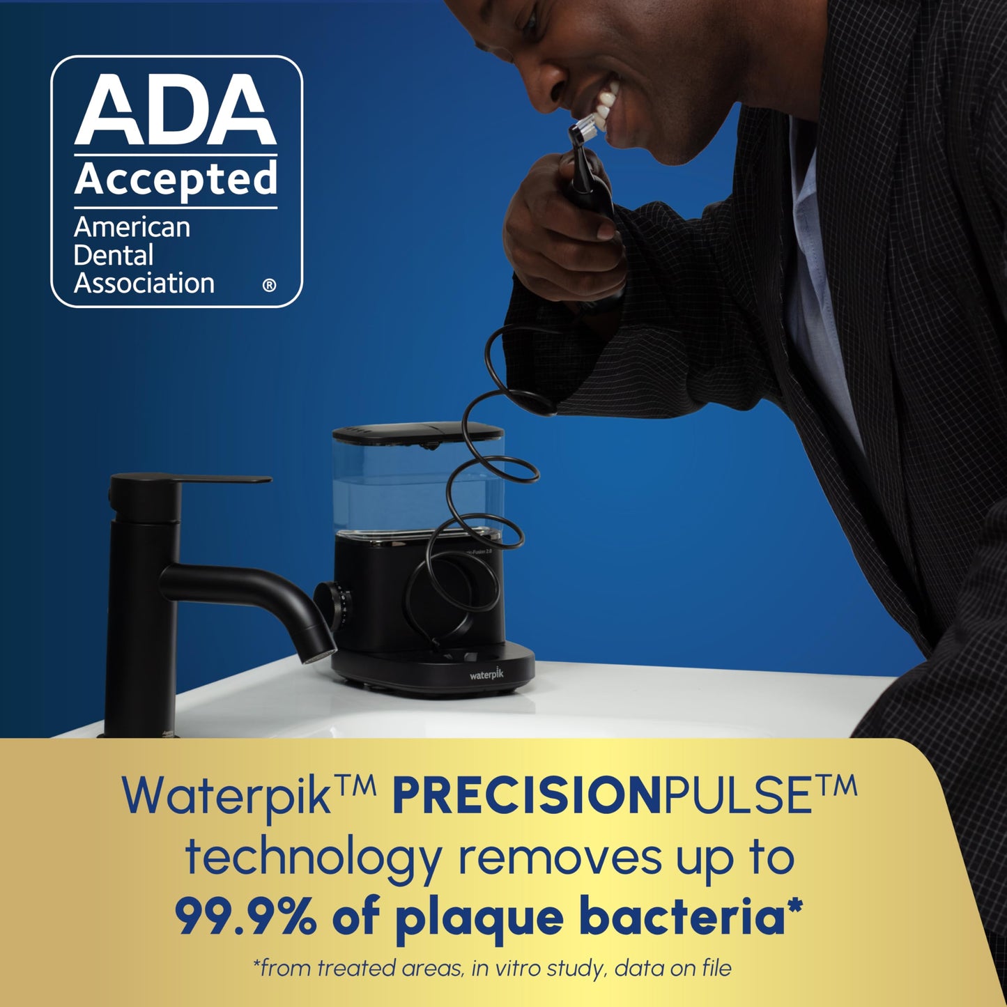 Waterpik Sonic-Fusion 2.0 Professional Flossing Electric Toothbrush with Water Flosser Combo Two In One, For Daily Gum Care and Cleaning Teeth, Braces, Implants, Black SF-04CD012-4, Packaging May Vary