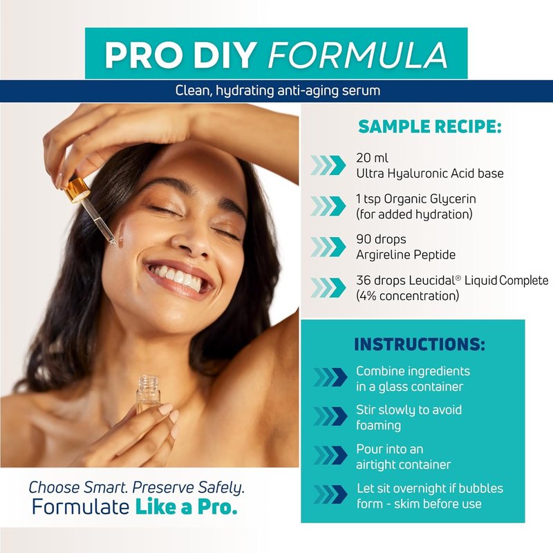 Leucidal Liquid Complete - Natural Water-Based Moisturizer & Lotion Making Supplies | Preservative Alternative with Root Ferment, Lactobacillus & Coconut Extract